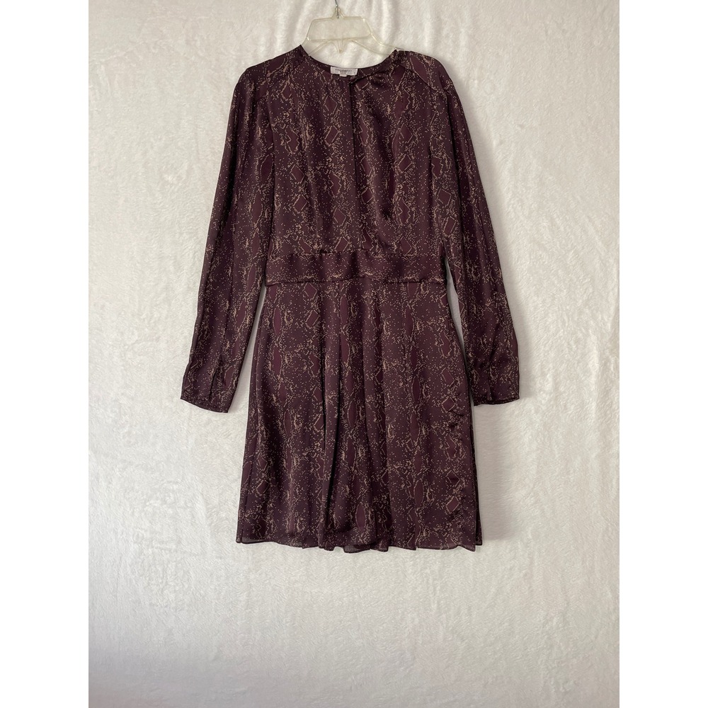 Equipment Jenava A-Line Dress Sz 4 Wine Burgundy Snake Print Career Office Boho